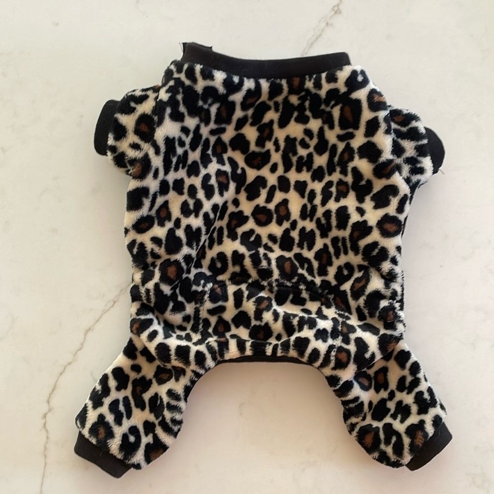 ANIMAL PRINT ONSIE for small breed dog 
Size XS